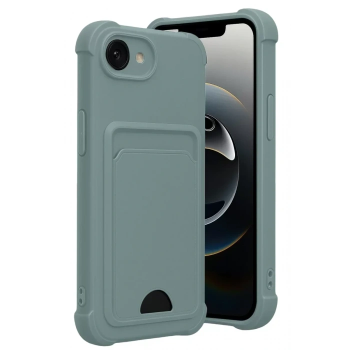 USLUCAN ALIŞVERİŞ Apple iPhone 16E Kelvin Kartvizitli Silikon - Açık Yeşil
