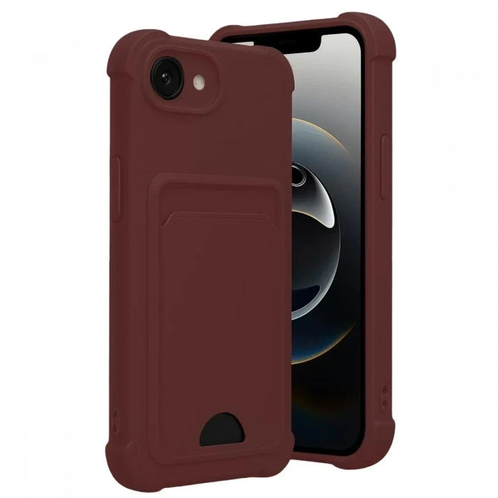 USLUCAN ALIŞVERİŞ Apple iPhone 16E Kelvin Kartvizitli Silikon - Bordo