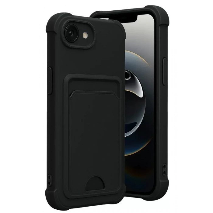 USLUCAN ALIŞVERİŞ Apple iPhone 16E Kelvin Kartvizitli Silikon - Siyah