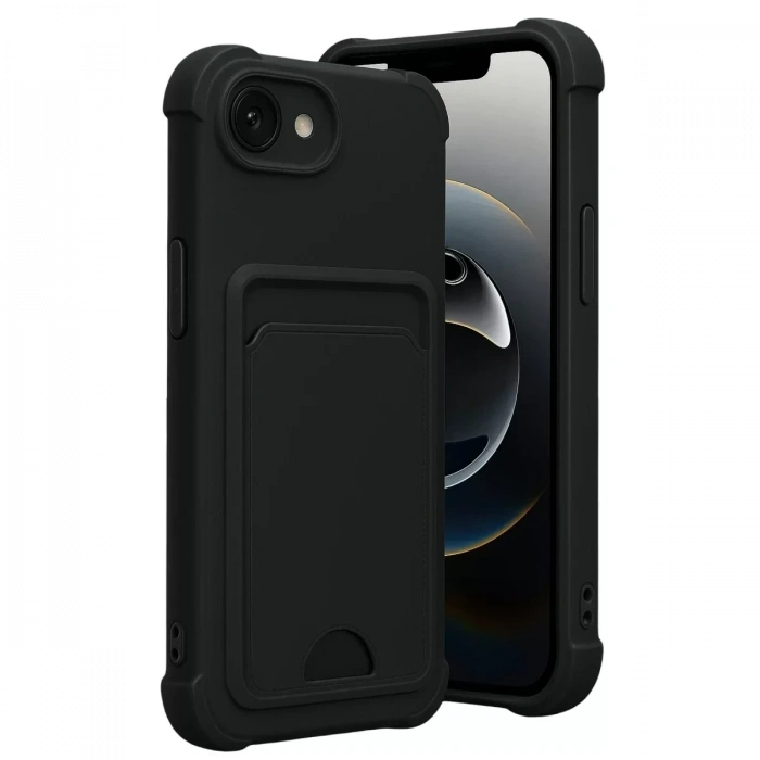 USLUCAN ALIŞVERİŞ Apple iPhone 16E Kelvin Kartvizitli Silikon - Siyah