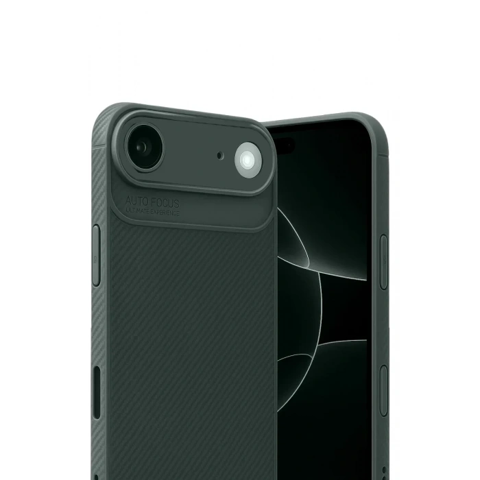 USLUCAN ALIŞVERİŞ Apple iPhone 17 Air Auto Focus Karbon Kapak - Koyu Yeşil