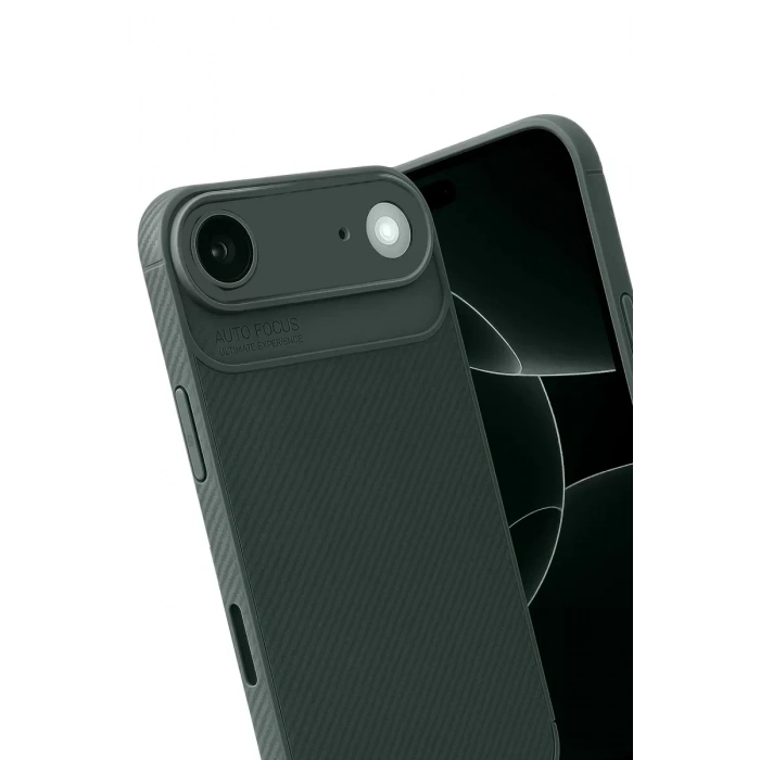 USLUCAN ALIŞVERİŞ Apple iPhone 17 Air Auto Focus Karbon Kapak - Koyu Yeşil
