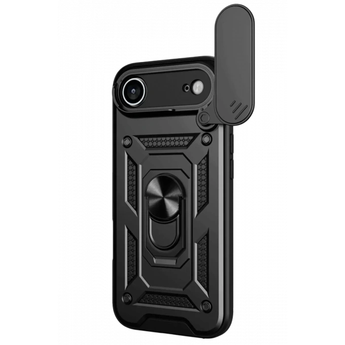 USLUCAN ALIŞVERİŞ Apple iPhone 17 Air Pars Lens Yüzüklü Silikon - Siyah