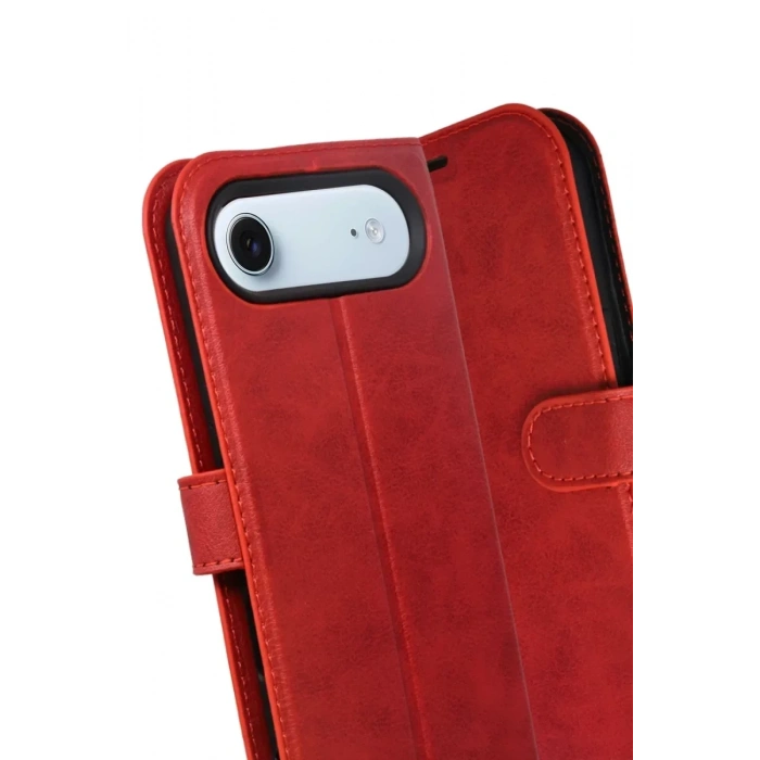 USLUCAN ALIŞVERİŞ Apple iPhone 17 Air Trend S Plus Kapaklı Kılıf - Kırmızı