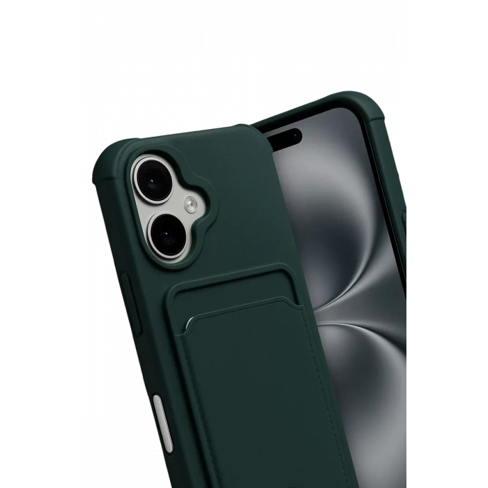 USLUCAN ALIŞVERİŞ Apple iPhone 17 Kelvin Kartvizitli Silikon - Koyu Yeşil