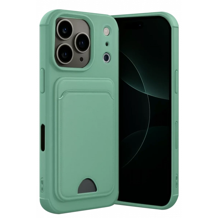 USLUCAN ALIŞVERİŞ Apple iPhone 17 Pro Kelvin Kartvizitli Silikon - Açık Yeşil