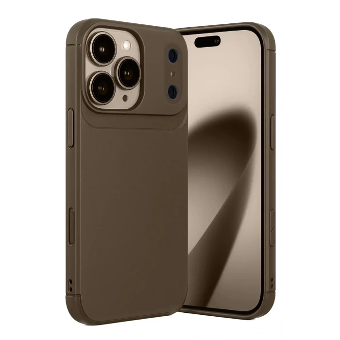 USLUCAN ALIŞVERİŞ Apple iPhone 17 Pro Max Auto Focus Karbon Kapak - Kahverengi