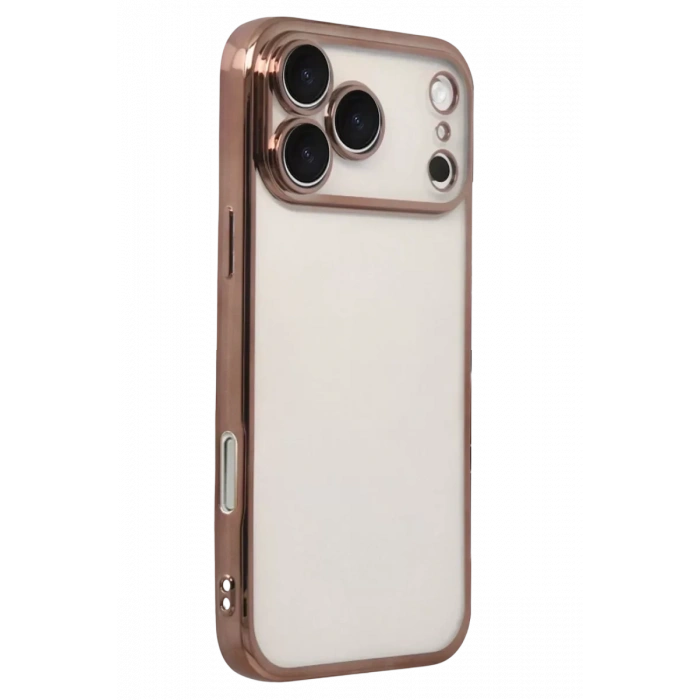 USLUCAN ALIŞVERİŞ Apple iPhone 17 Pro Max Lensli Silikon - Çöl Titanyum