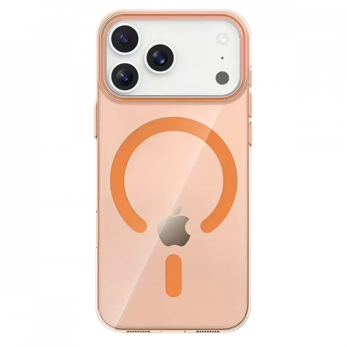 USLUCAN ALIŞVERİŞ Apple iPhone 17 Pro Max PC Blank Magsafe Kapak - Turuncu