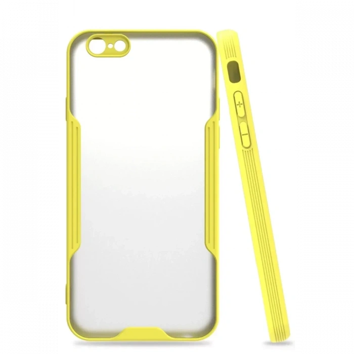USLUCAN ALIŞVERİŞ Apple iPhone 6 Kılıf Platin Silikon - Sarı
