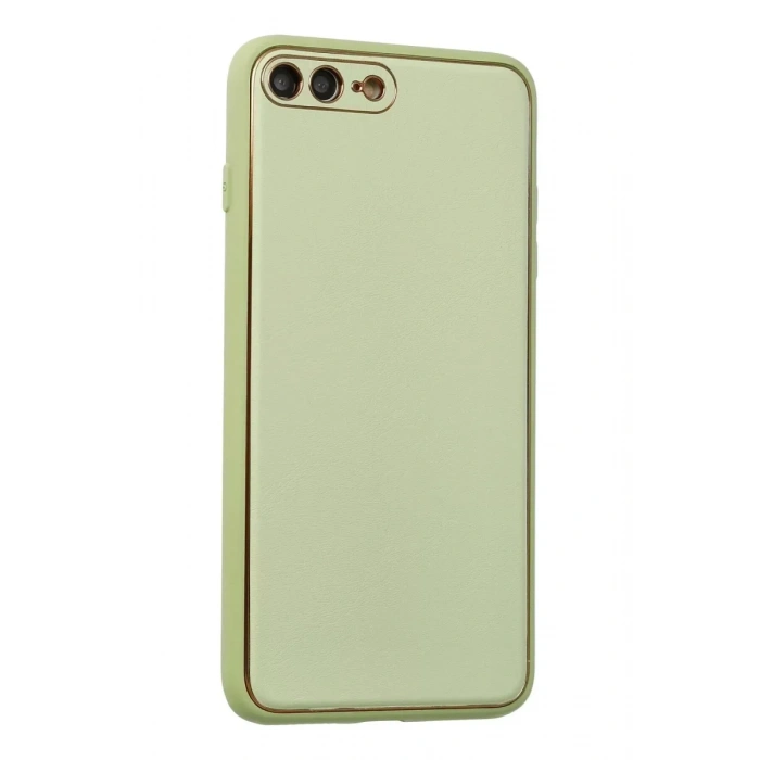 USLUCAN ALIŞVERİŞ Apple iPhone 7 Plus Kılıf Coco Deri Silikon Kapak - Açık Yeşil