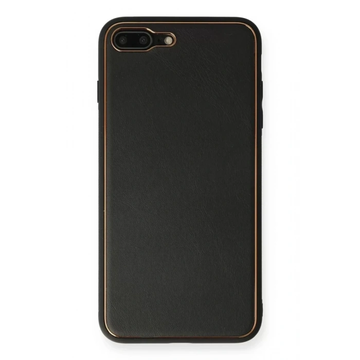 USLUCAN ALIŞVERİŞ Apple iPhone 7 Plus Kılıf Coco Deri Silikon Kapak - Siyah