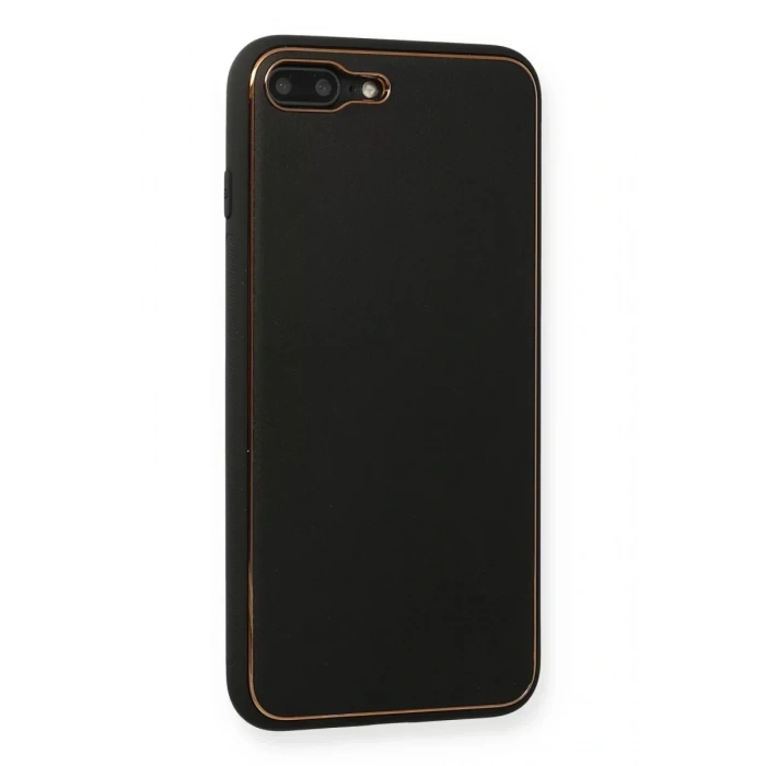 USLUCAN ALIŞVERİŞ Apple iPhone 7 Plus Kılıf Coco Deri Silikon Kapak - Siyah