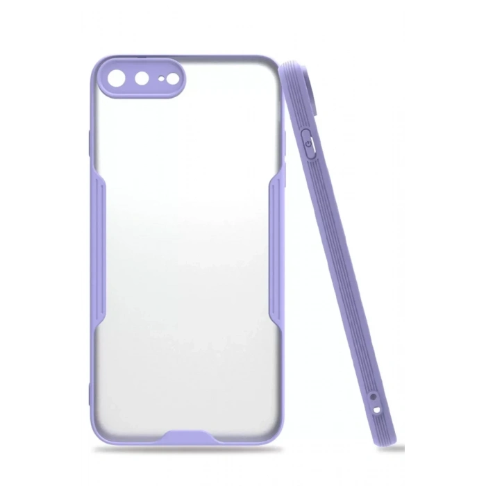 USLUCAN ALIŞVERİŞ Apple iPhone 7 Plus Kılıf Platin Silikon - Lila
