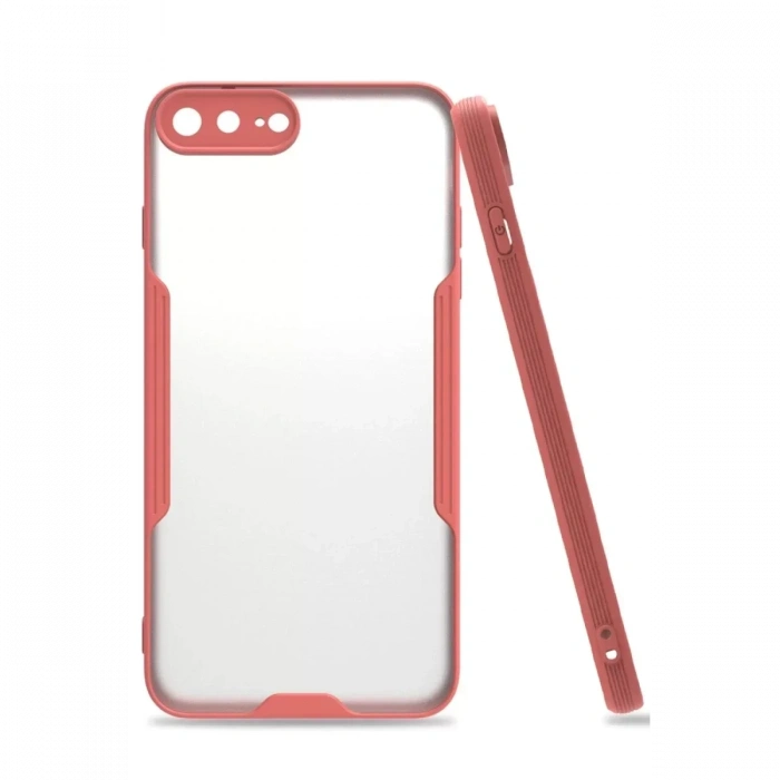 USLUCAN ALIŞVERİŞ Apple iPhone 7 Plus Kılıf Platin Silikon - Pembe
