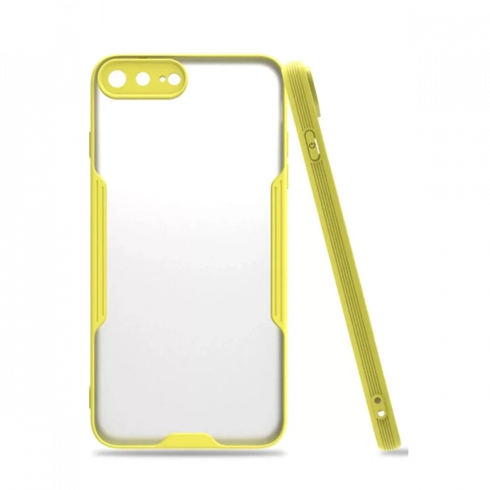 USLUCAN ALIŞVERİŞ Apple iPhone 7 Plus Kılıf Platin Silikon - Sarı