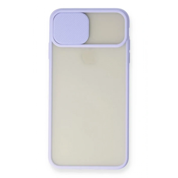 USLUCAN ALIŞVERİŞ Apple iPhone X Kılıf Palm Buzlu Kamera Sürgülü Silikon - Lila