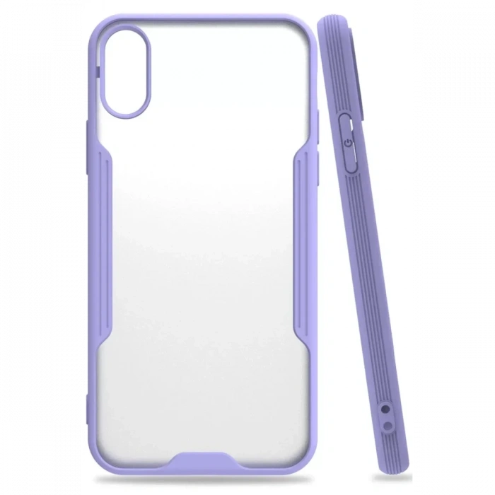 USLUCAN ALIŞVERİŞ Apple iPhone X Kılıf Platin Silikon - Lila