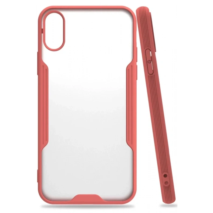 USLUCAN ALIŞVERİŞ Apple iPhone X Kılıf Platin Silikon - Pembe