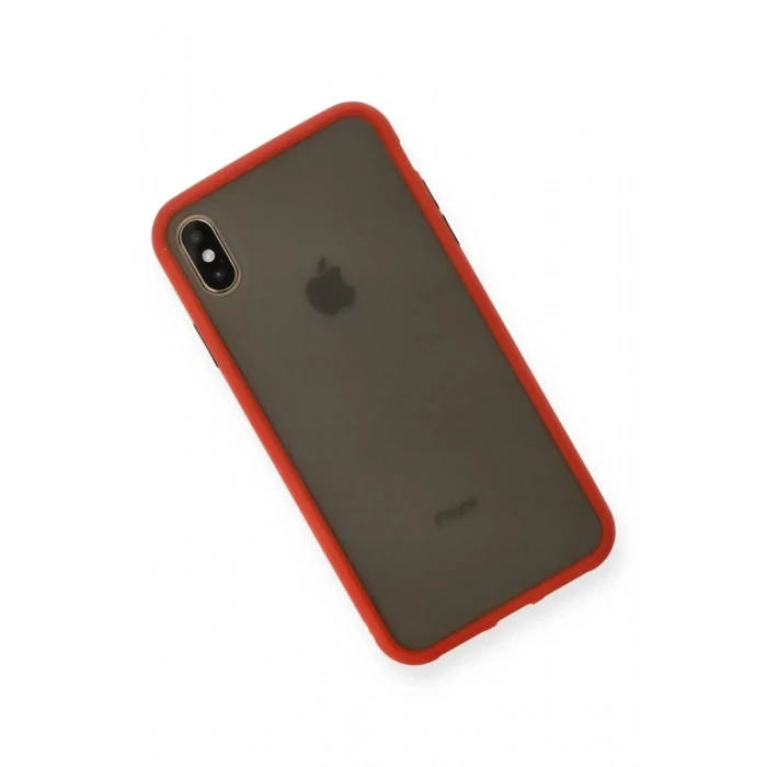 USLUCAN ALIŞVERİŞ Apple iPhone XS Max Kılıf Montreal Silikon Kapak - Kırmızı
