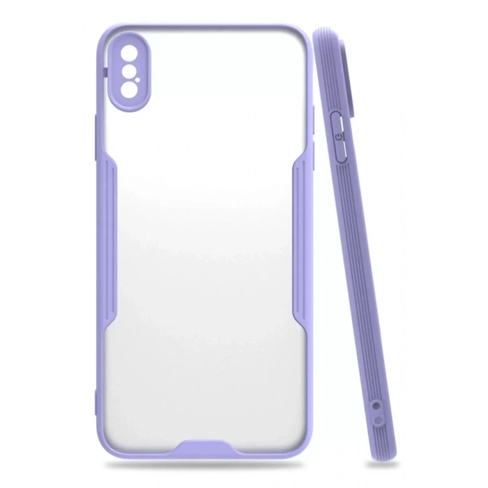 USLUCAN ALIŞVERİŞ Apple iPhone XS Max Kılıf Platin Silikon - Lila