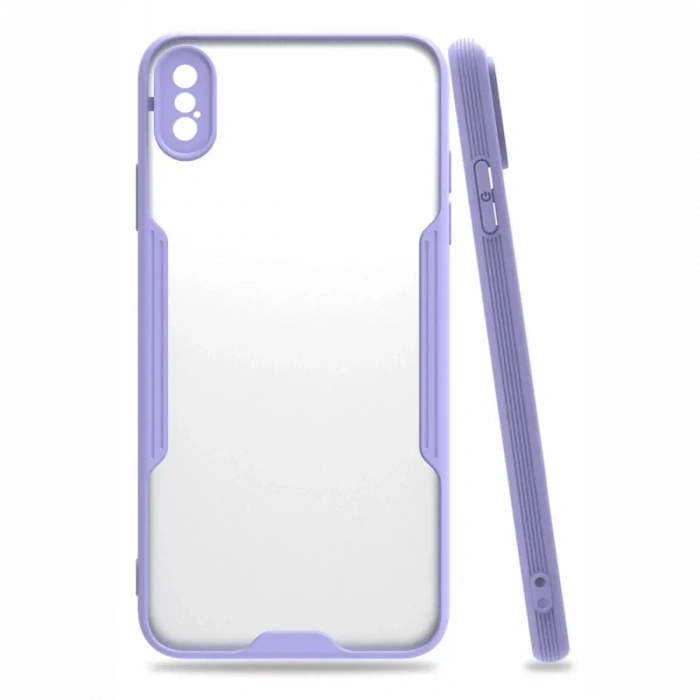 USLUCAN ALIŞVERİŞ Apple iPhone XS Max Kılıf Platin Silikon - Lila