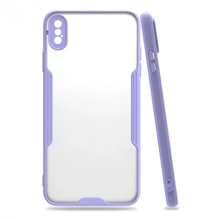 USLUCAN ALIŞVERİŞ Apple iPhone XS Max Kılıf Platin Silikon - Lila