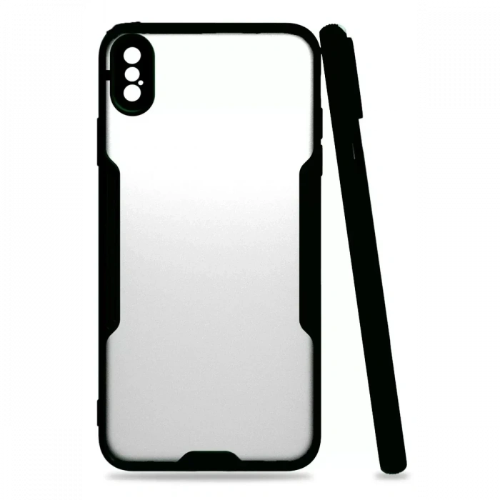 USLUCAN ALIŞVERİŞ Apple iPhone XS Max Kılıf Platin Silikon - Siyah