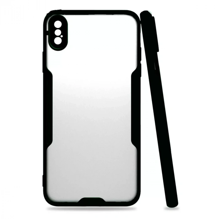 USLUCAN ALIŞVERİŞ Apple iPhone XS Max Kılıf Platin Silikon - Siyah