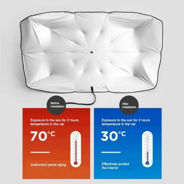 USLUCAN ALIŞVERİŞ Araba Ön Cam Güneşlik Şemsiye