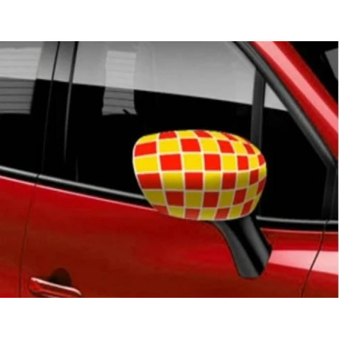 USLUCAN ALIŞVERİŞ Araç Ayna Kılıfı 2 Adet - Sarı Kırmızı