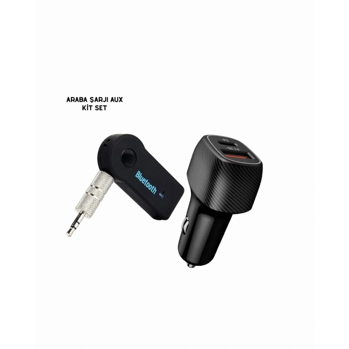 USLUCAN ALIŞVERİŞ Araç İçi Bluetooth Müzik Kiti + Type-C PD Araç Şarjı Seti