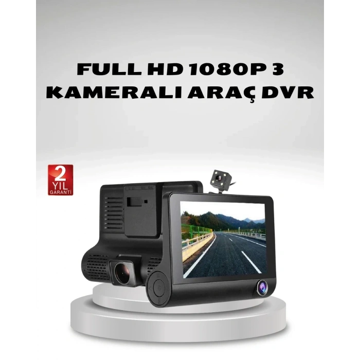 USLUCAN ALIŞVERİŞ Araç Kamerası 3’lü Full HD DVR 1080P Gece Görüşlü ve G-Sensörlü
