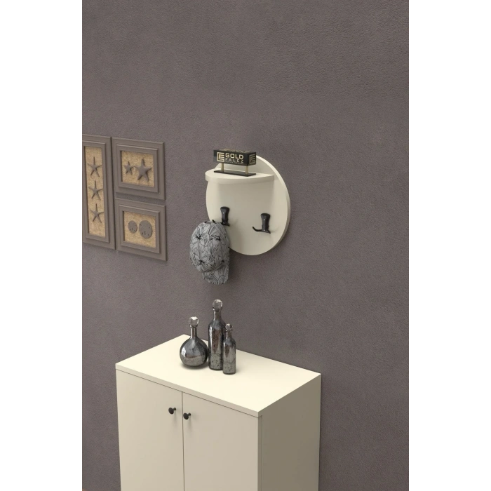 USLUCAN ALIŞVERİŞ Askılık Duvar Elbise Askılığı Portmanto Üstü Krem