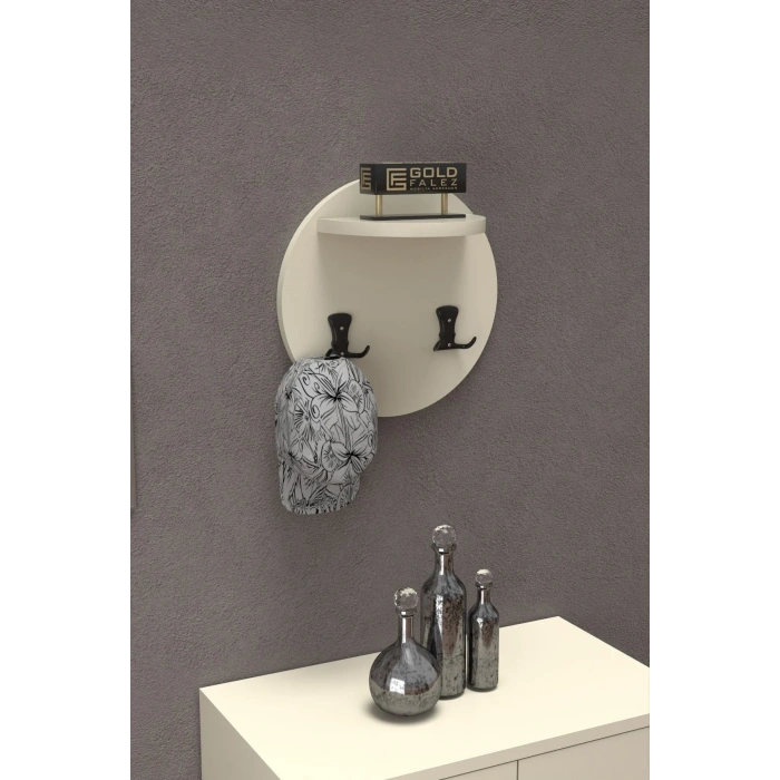 USLUCAN ALIŞVERİŞ Askılık Duvar Elbise Askılığı Portmanto Üstü Krem