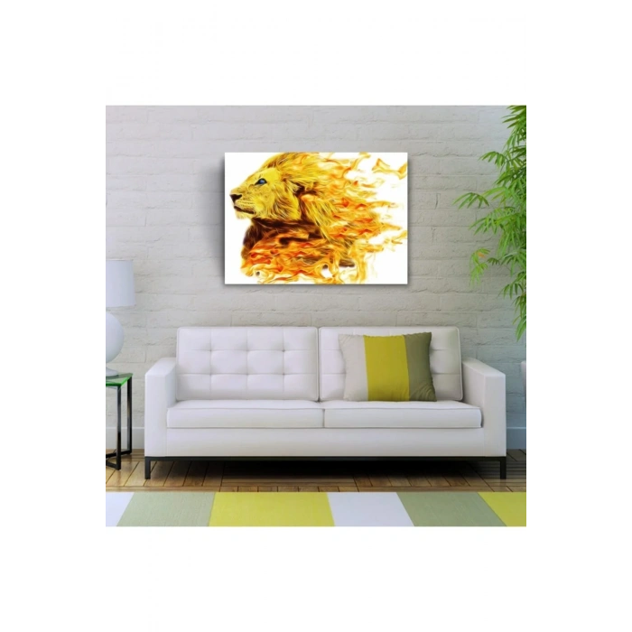 USLUCAN ALIŞVERİŞ Aslan Kral Canvas Tablo (50x70)