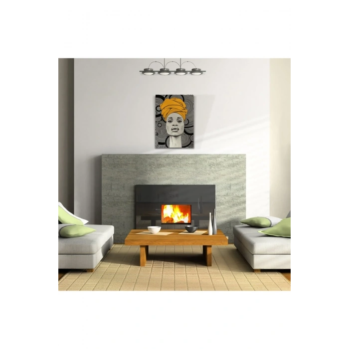 USLUCAN ALIŞVERİŞ Aura Sarı Siyah Canvas Tablo (50x70)