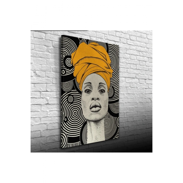 USLUCAN ALIŞVERİŞ Aura Sarı Siyah Canvas Tablo (50x70)