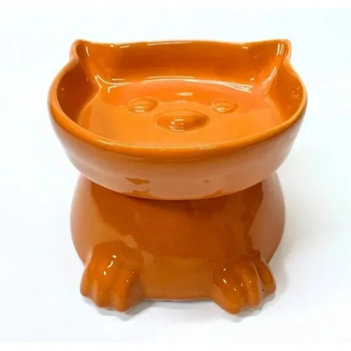 USLUCAN ALIŞVERİŞ Ayaklı Kulaklı Seramik Mama Kabı