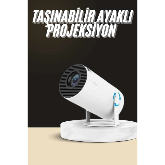 USLUCAN ALIŞVERİŞ Ayaklı Projeksiyon Taşınabilir Mini Projektör Sinema Projektörü Android