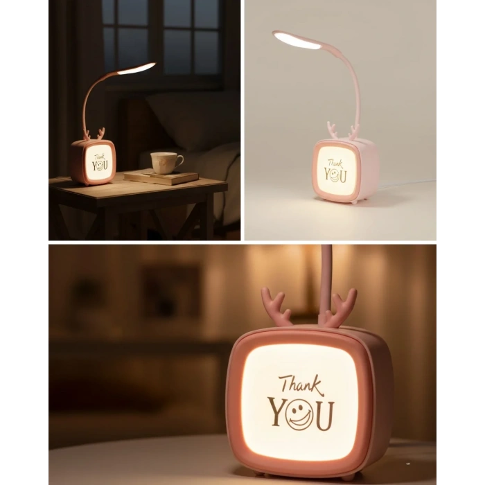 USLUCAN ALIŞVERİŞ Ayarlanabilir LED Masa Lambası Şarjlı Modern Aydınlatma