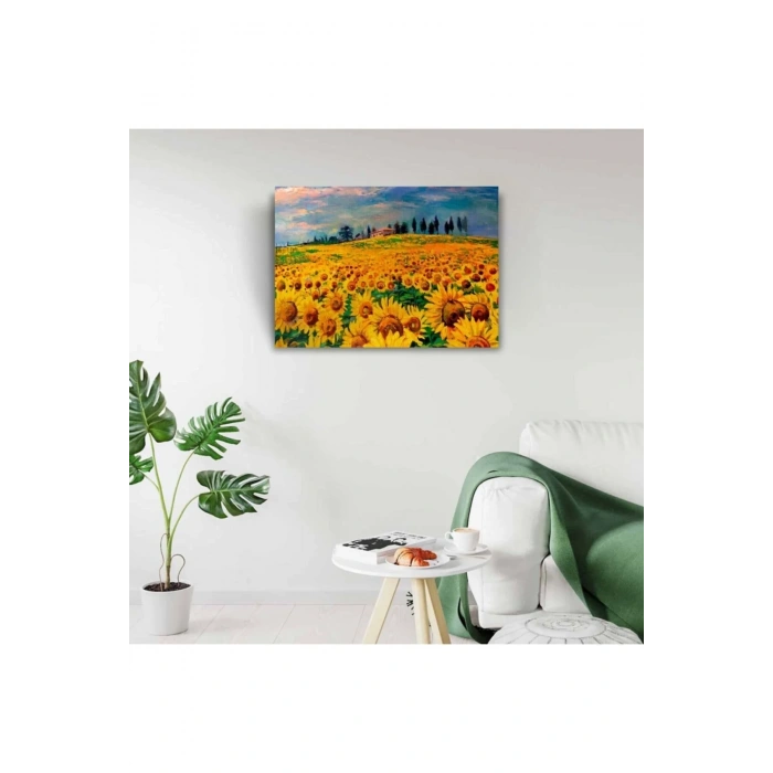 USLUCAN ALIŞVERİŞ Ayçiçek Tarlası Canvas Tablo (50x70)