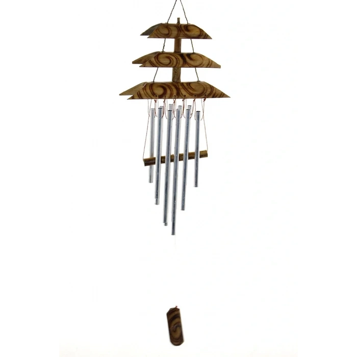 USLUCAN ALIŞVERİŞ Bambu Metal Çanlı Rüzgar Çanı