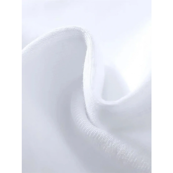 USLUCAN ALIŞVERİŞ Baskılı Oversize Bisiklet Yaka T-shirt - Beyaz