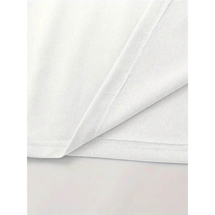 USLUCAN ALIŞVERİŞ Baskılı Oversize Bisiklet Yaka T-shirt - Beyaz