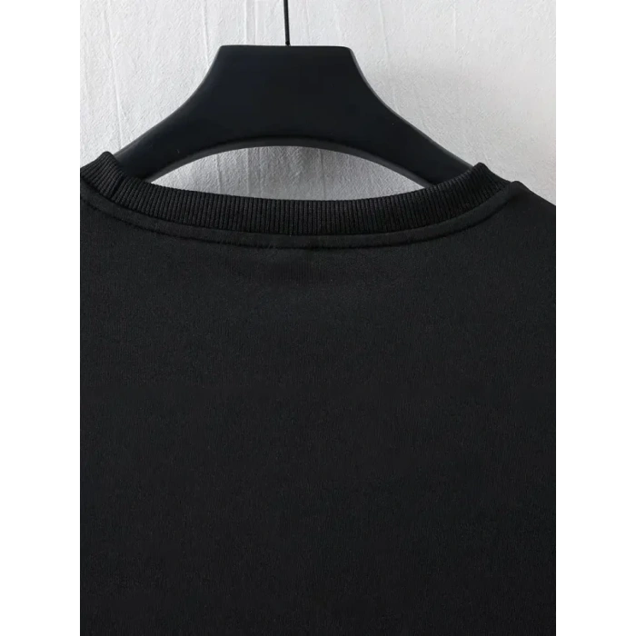 USLUCAN ALIŞVERİŞ Baskılı Oversize Bisiklet Yaka T-shirt - Siyah