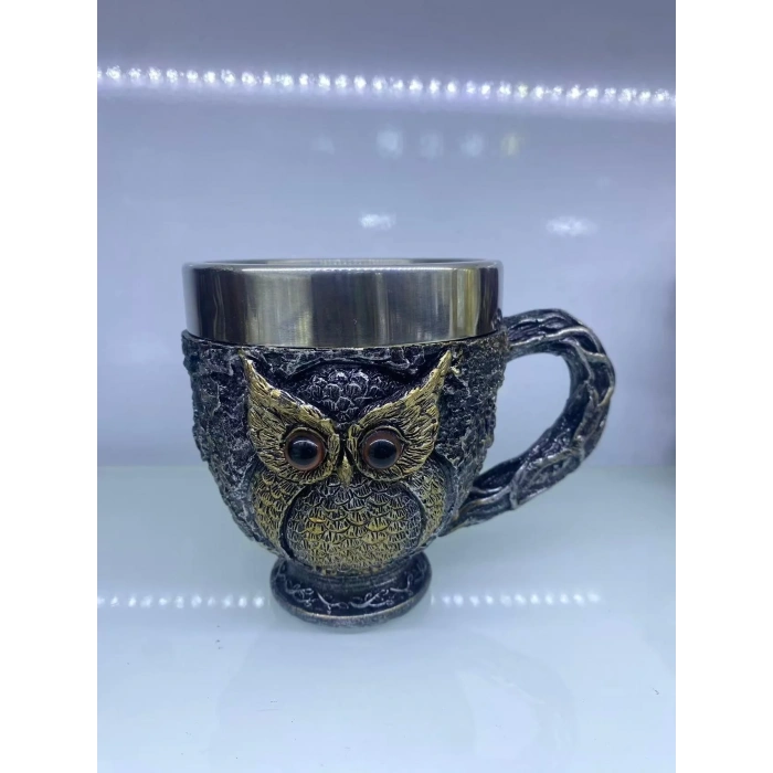 USLUCAN ALIŞVERİŞ Baykuş Çelik Kupa Bardak Kod 6931