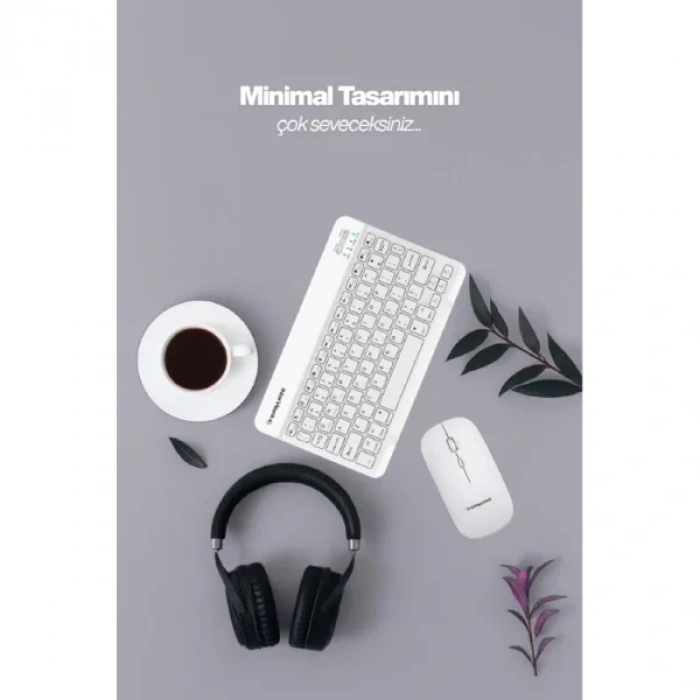 USLUCAN ALIŞVERİŞ Beyaz Kablosuz Klavye Ve Mouse Seti