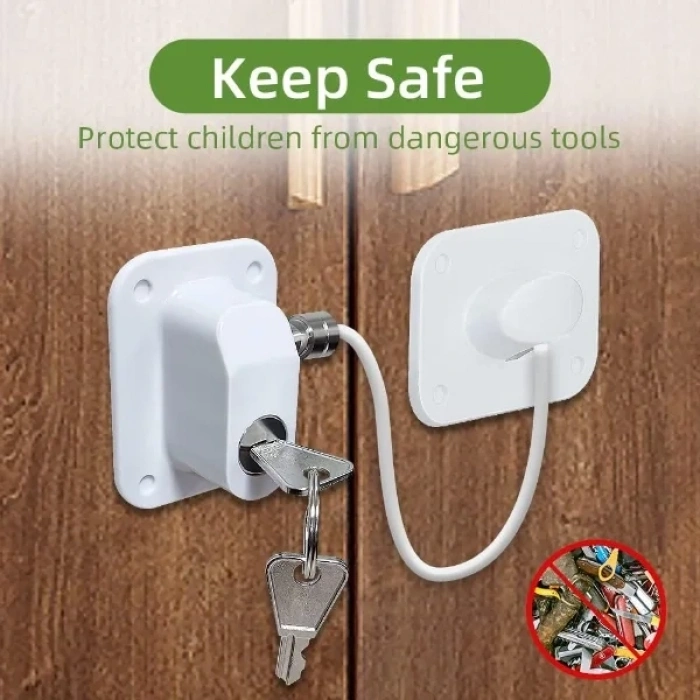 USLUCAN ALIŞVERİŞ Beyaz Plaka Halatlı Emniyet Kilidi