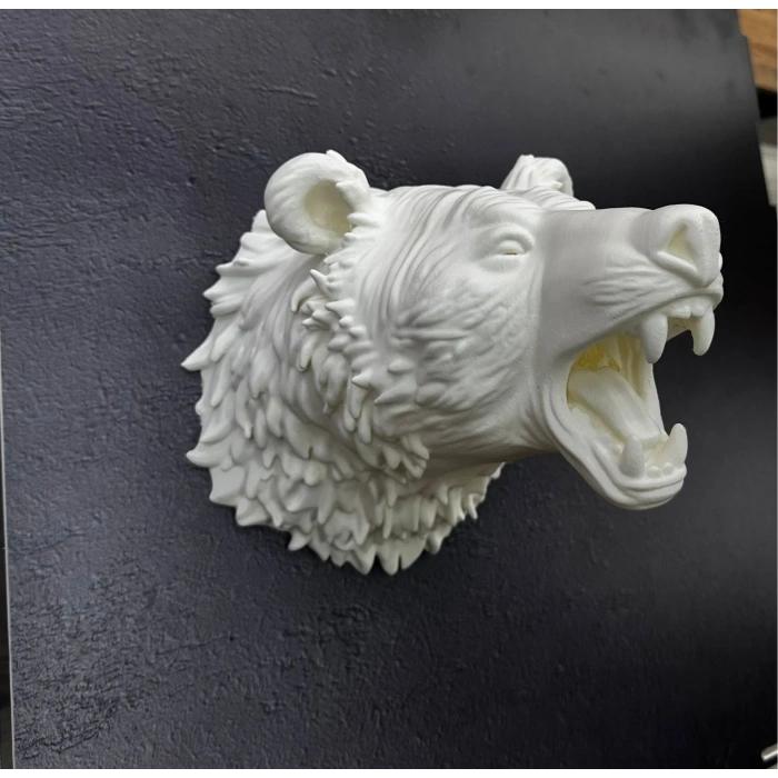 USLUCAN ALIŞVERİŞ Beyaz Renk 3D Ayı Başı Duvar Dekoru